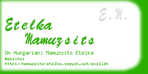 etelka mamuzsits business card
